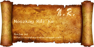 Noszkay Réka névjegykártya